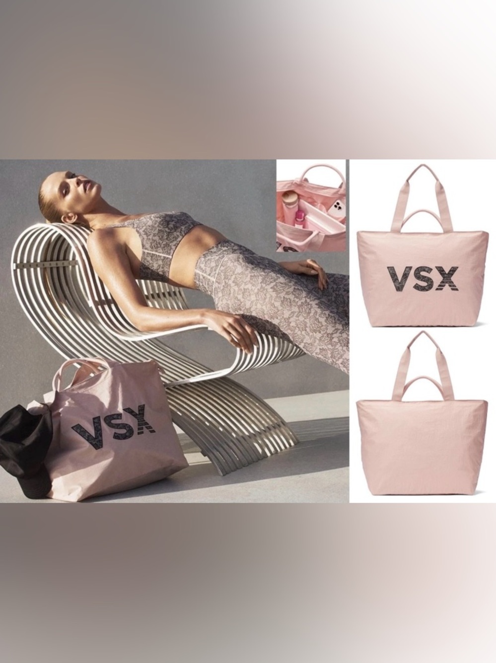 Victoria's Secret Blush Pink VSX Tote Bag
